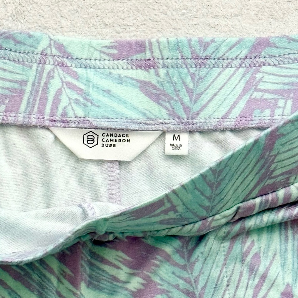 Lightweight Tropical Leaf Lounge Joggers with Pockets Size M - Picture 6 of 7
